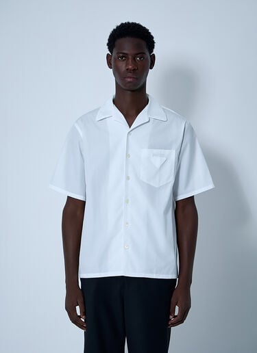 Logo Motif Shirt Prada Logo Motif Shirt White pra0161002