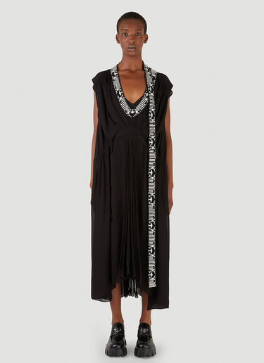Jacquard-Panel Dress Prada Jacquard-Panel Dress Black pra0246005