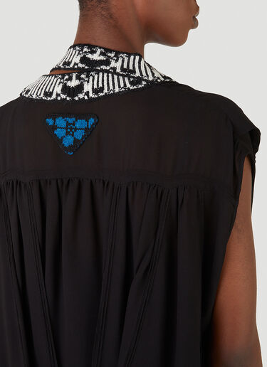 Jacquard-Panel Dress Prada Jacquard-Panel Dress Black pra0246005