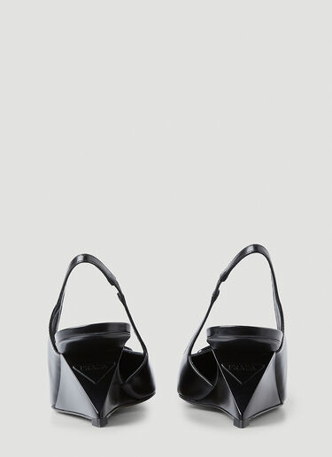 Prada Brushed Leather Singback Pumps Black pra0248060