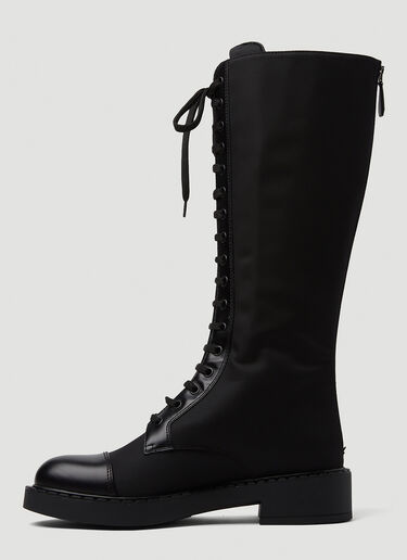 Re-Nylon Knee-High Combat Boots Prada Re-Nylon Knee-High Combat Boots Black pra0249024