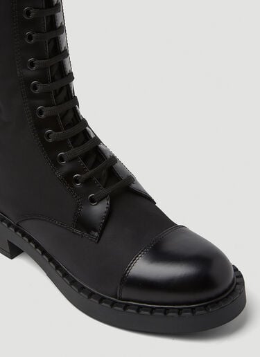 Re-Nylon Knee-High Combat Boots Prada Re-Nylon Knee-High Combat Boots Black pra0249024