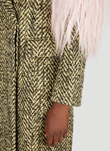 Faux Fur Herringbone Coat Prada Faux Fur Herringbone Coat Yellow pra0250003