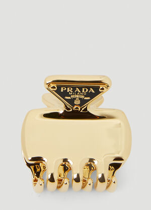 Prada 三角形铭牌发夹 金色 pra0251023