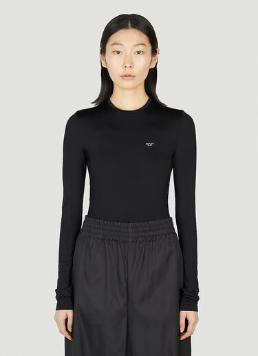 로고 프린트 바디슈트 Prada 로고 프린트 바디슈트 블랙 pra0252010