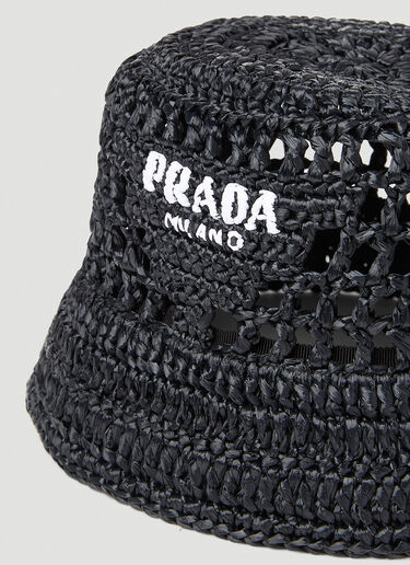 Prada 酒椰编织渔夫帽 黑色 pra0252027