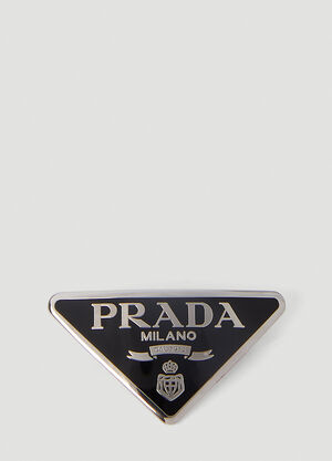Prada 徽标铭牌发夹 黑色 pra0252039