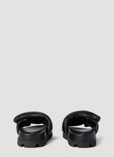 Padded Logo Plaque Slides Prada Padded Logo Plaque Slides Black pra0252046