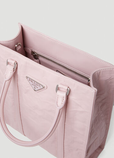 Crinkled Leather Tote Bag Prada Crinkled Leather Tote Bag Pink pra0252060