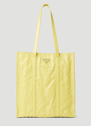 Prada Logo Plaque Tote Bag Yellow pra0252061