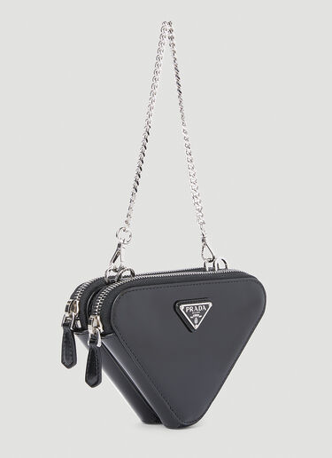 Prada Contenitori Mini Chain Wallet Black pra0252065