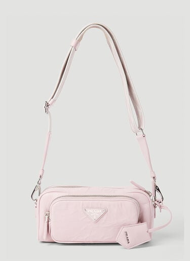 Prada Antique Leather Pocket Shoulder Bag Pink pra0252069