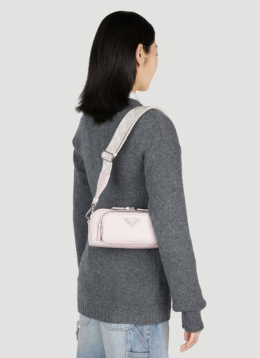 Prada Antique Leather Pocket Shoulder Bag Pink pra0252069