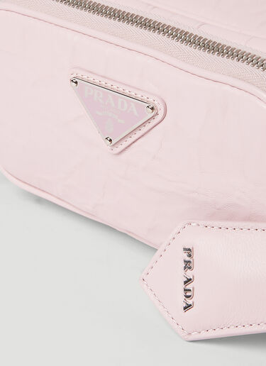 Prada Antique Leather Pocket Shoulder Bag Pink pra0252069
