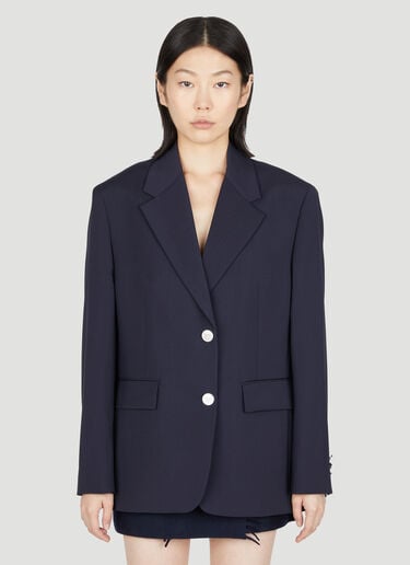 Wool Mohair Suit Blazer Prada Wool Mohair Suit Blazer Blue pra0253004
