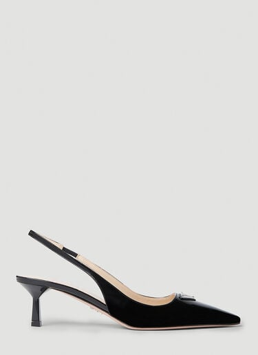 Patent Slingback Kitten Heels Prada Patent Slingback Kitten Heels Black pra0253008