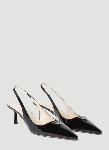 Patent Slingback Kitten Heels Prada Patent Slingback Kitten Heels Black pra0253008