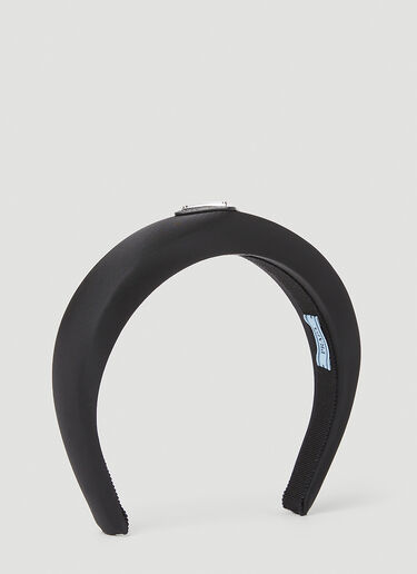 Logo Plaque Headband Prada Logo Plaque Headband Black pra0253018