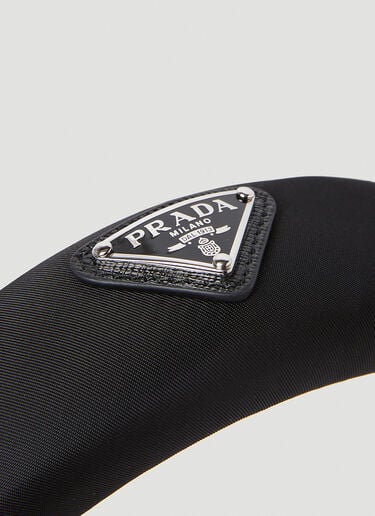 Prada Logo Plaque Headband Black pra0253018