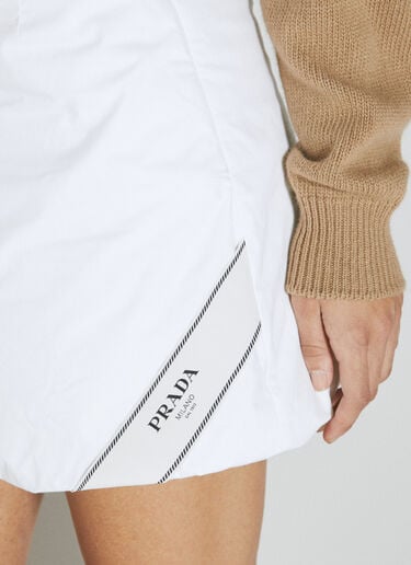 Padded Logo Patch Mini Skirt Prada Padded Logo Patch Mini Skirt White pra0254048