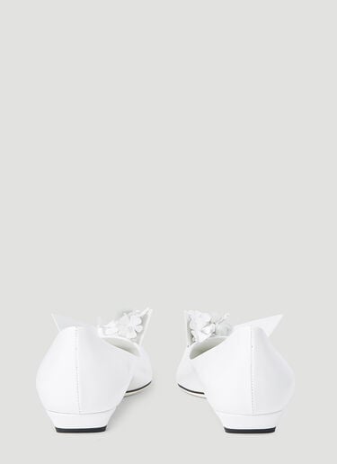 Floral Applique Ballerina Flats Prada Floral Applique Ballerina Flats White pra0254049