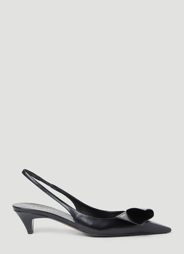 Prada 로고 슬링백 힐 슈즈 블랙 pra0254050