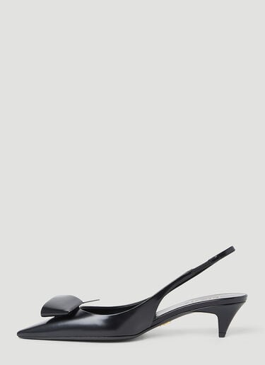 Prada 로고 슬링백 힐 슈즈 블랙 pra0254050