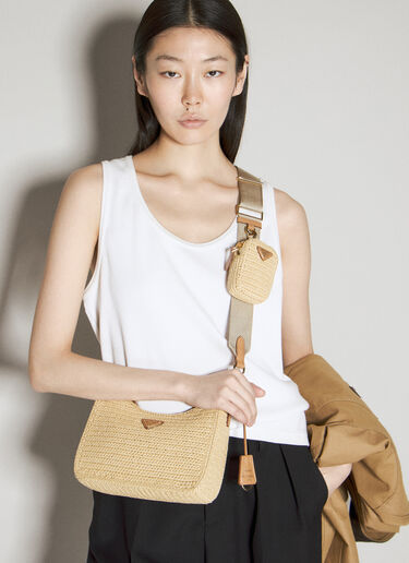 Prada Re-Edition 2005 钩编单肩包 米色 pra0256048