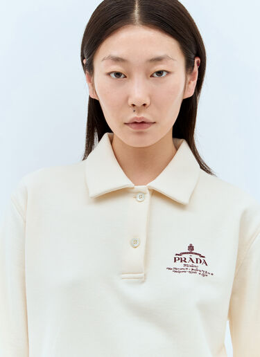 Prada ロゴプリント ポロトップ  クリーム pra0258005