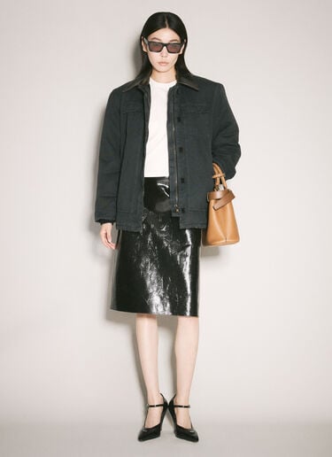 Craquelé Leather Skirt Prada Craquelé Leather Skirt Black pra0258010