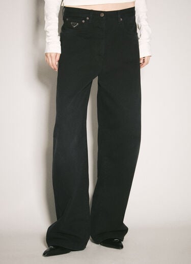 Logo Plaque Jeans Prada Logo Plaque Jeans Black pra0258022