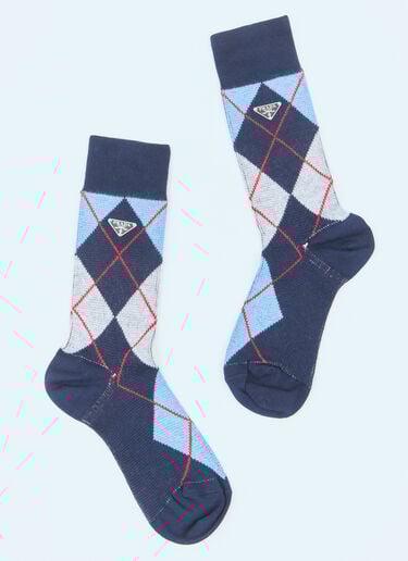 Prada 菱形图案袜子 蓝色 pra0258024