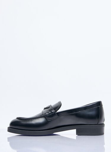 Prada 徽标铭牌皮革乐福鞋 黑色 pra0258036