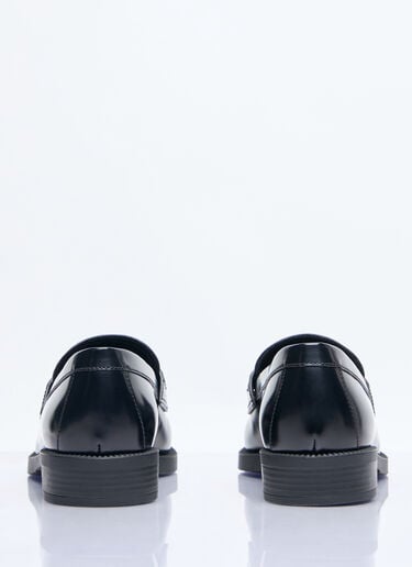 Prada 徽标铭牌皮革乐福鞋 黑色 pra0258036