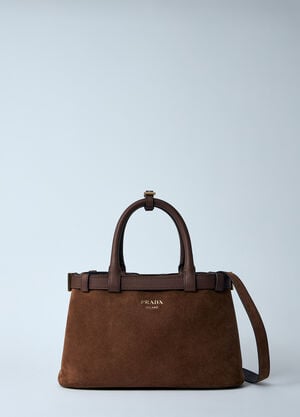 Prada Mini Suede Belt Handbag Brown pra0258041