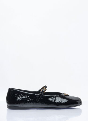 Prada Vernice Ballerina Flats Black pra0259001