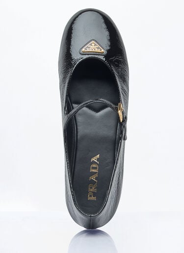 Prada Vernice Ballerina Flats Black pra0259001