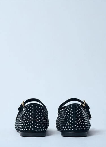 Crystal-Embellished Suede Ballerina Flats Prada Crystal-Embellished Suede Ballerina Flats Silver pra0259002