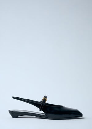 Prada レザー・スリングバック・バレエパンプス  ブラック pra0259003