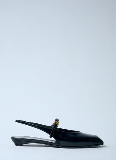 Leather Slingback Ballerina Pumps Prada Leather Slingback Ballerina Pumps Black pra0259003