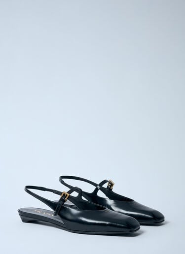 Leather Slingback Ballerina Pumps Prada Leather Slingback Ballerina Pumps Black pra0259003