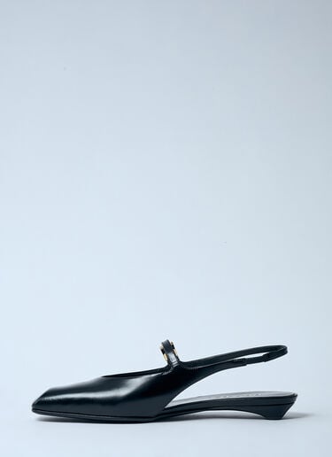 Leather Slingback Ballerina Pumps Prada Leather Slingback Ballerina Pumps Black pra0259003