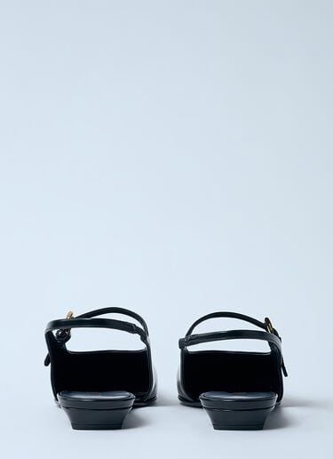 Leather Slingback Ballerina Pumps Prada Leather Slingback Ballerina Pumps Black pra0259003