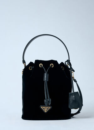 Prada 丝绒迷你水桶包  黑色 pra0259010