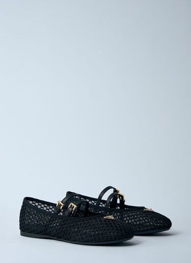 Prada メッシュバレリーナフラット  ブラック pra0260003