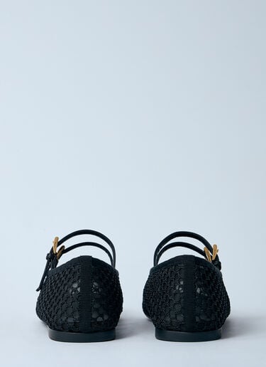 Prada メッシュバレリーナフラット  ブラック pra0260003