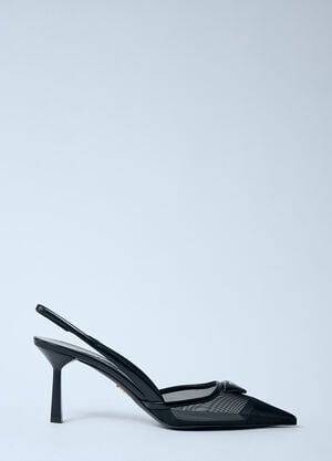Prada 로고 플라크 포인트 힐  블랙 pra0260005