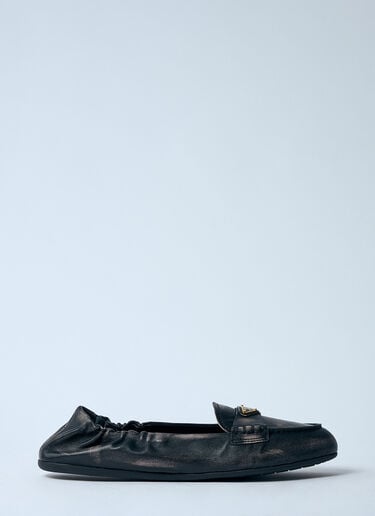 Logo Plaque Loafters Prada Logo Plaque Loafters Black pra0260006