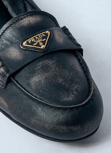 Logo Plaque Loafters Prada Logo Plaque Loafters Black pra0260006