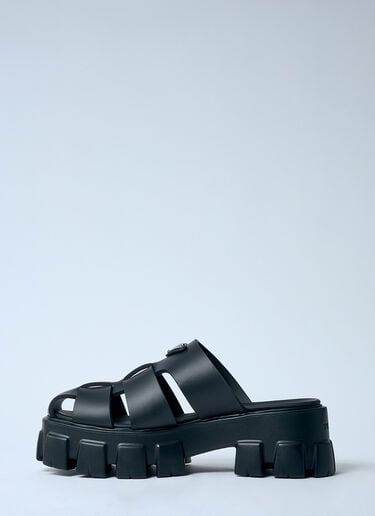 徽标铭牌橡胶凉鞋 Prada 徽标铭牌橡胶凉鞋 黑色 pra0260008